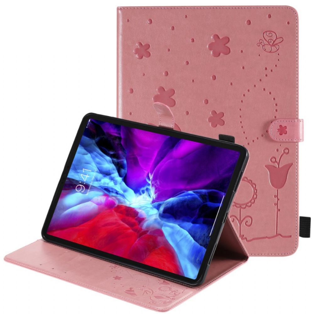 Leren Hoesje voor iPad Air (2022) Kat En Bijen