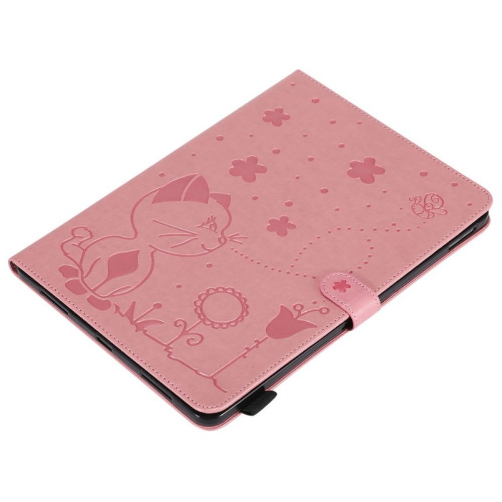 Leren Hoesje voor iPad Air (2022) Kat En Bijen