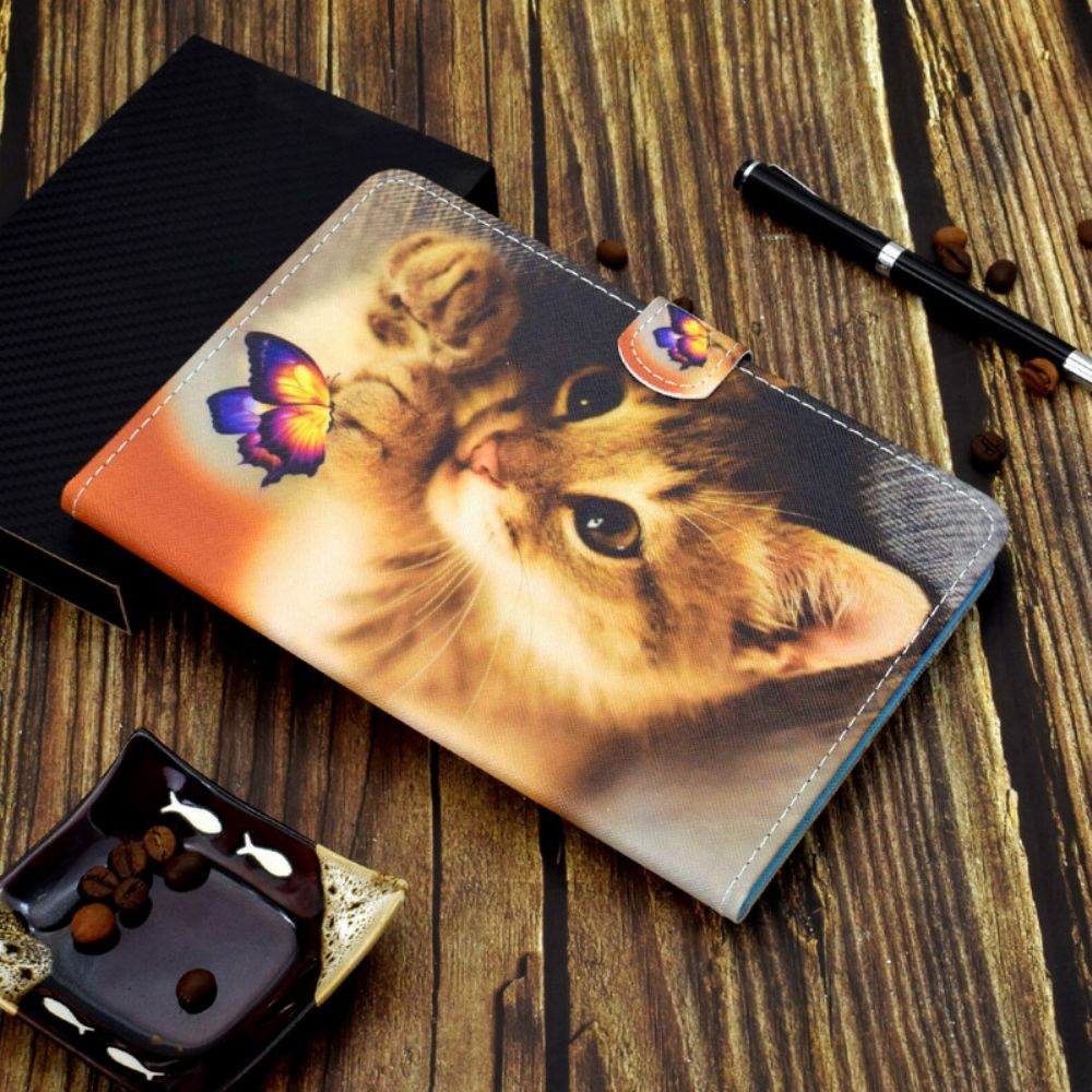 Leren Hoesje voor iPad Air (2022) Mijn Kitten En Vlinder