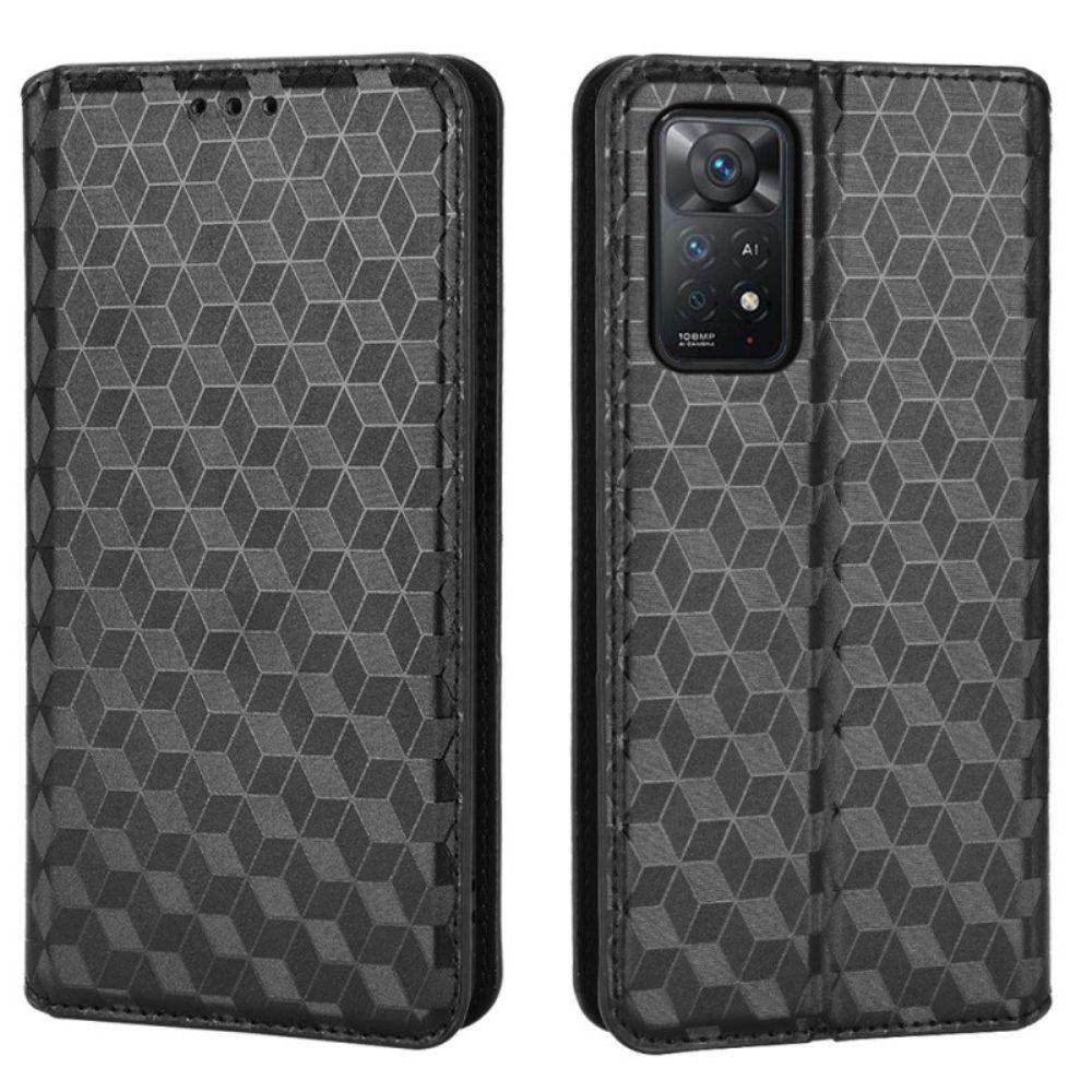 Bescherming Hoesje voor Xiaomi Redmi Note 11 Pro 4G / 5G Folio-hoesje 3d Diamanten Leereffect