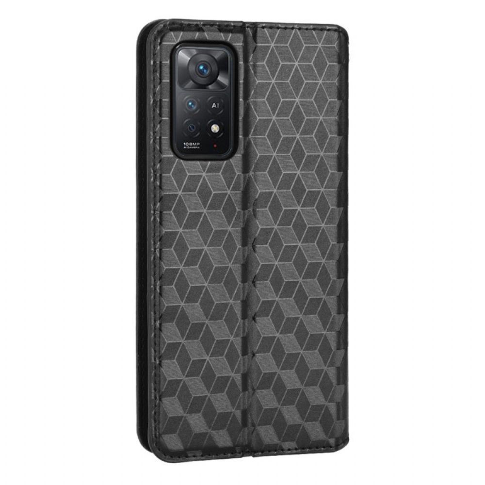 Bescherming Hoesje voor Xiaomi Redmi Note 11 Pro 4G / 5G Folio-hoesje 3d Diamanten Leereffect