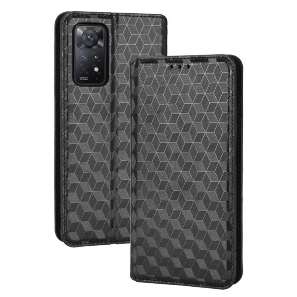 Bescherming Hoesje voor Xiaomi Redmi Note 11 Pro 4G / 5G Folio-hoesje 3d Diamanten Leereffect