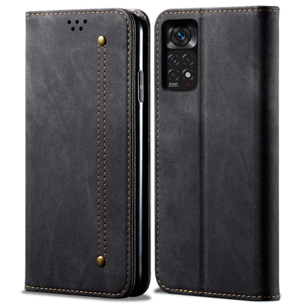 Bescherming Hoesje voor Xiaomi Redmi Note 11 Pro 4G / 5G Folio-hoesje Denim Stof