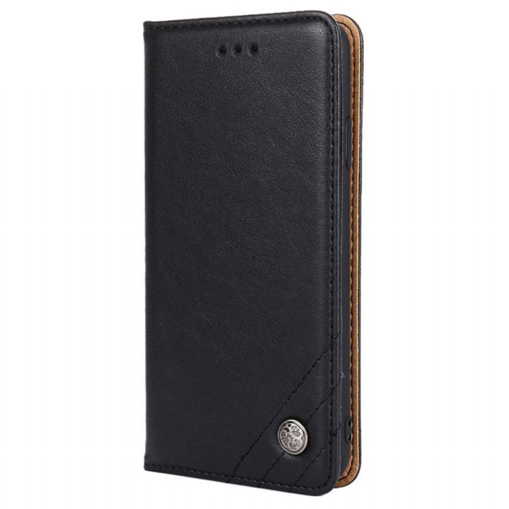 Bescherming Hoesje voor Xiaomi Redmi Note 11 Pro 4G / 5G Folio-hoesje Rivet Lederen Stijl