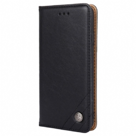 Bescherming Hoesje voor Xiaomi Redmi Note 11 Pro 4G / 5G Folio-hoesje Rivet Lederen Stijl