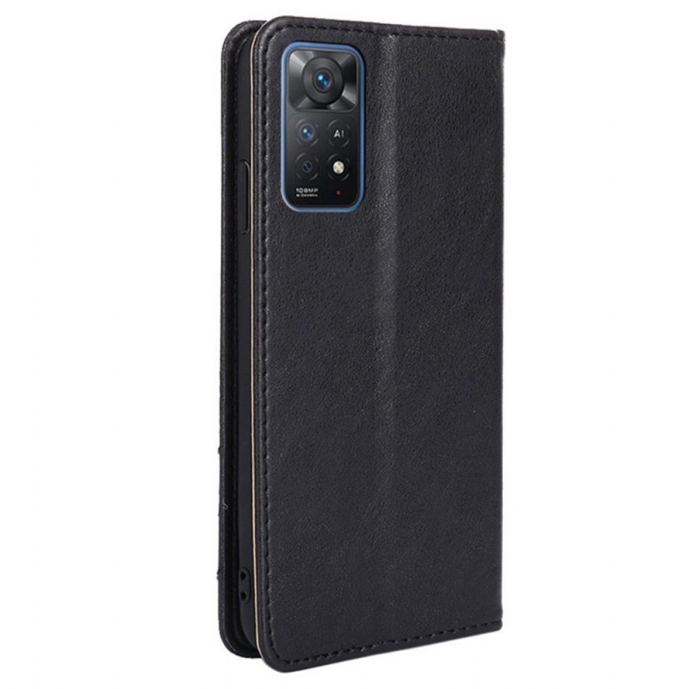 Bescherming Hoesje voor Xiaomi Redmi Note 11 Pro 4G / 5G Folio-hoesje Rivet Lederen Stijl