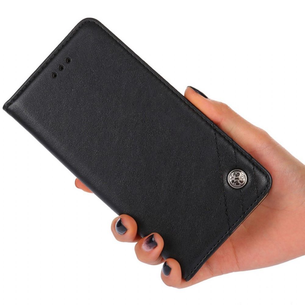 Bescherming Hoesje voor Xiaomi Redmi Note 11 Pro 4G / 5G Folio-hoesje Rivet Lederen Stijl