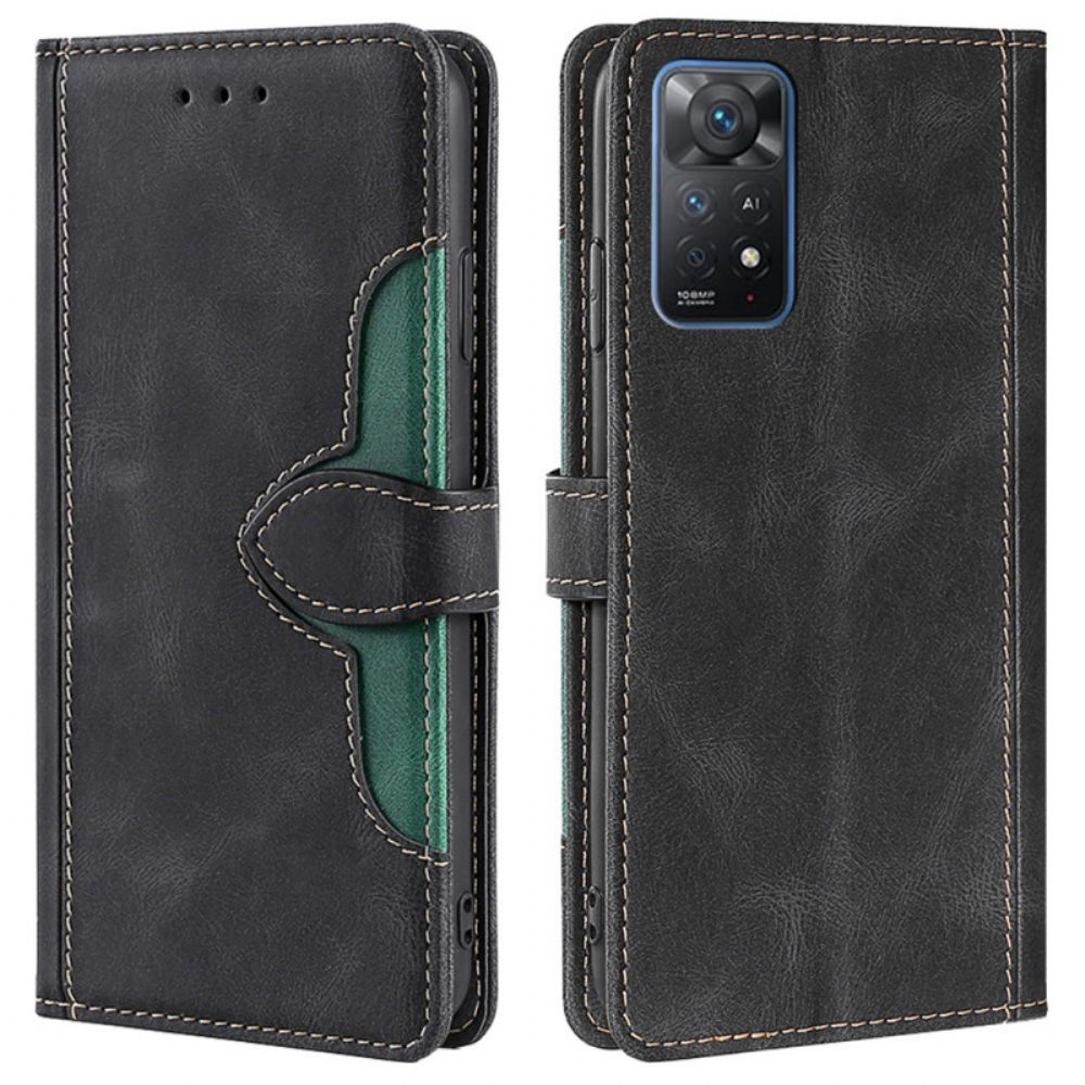 Flip Case voor Xiaomi Redmi Note 11 Pro 4G / 5G Stijlvol Tweekleurig Kunstleer