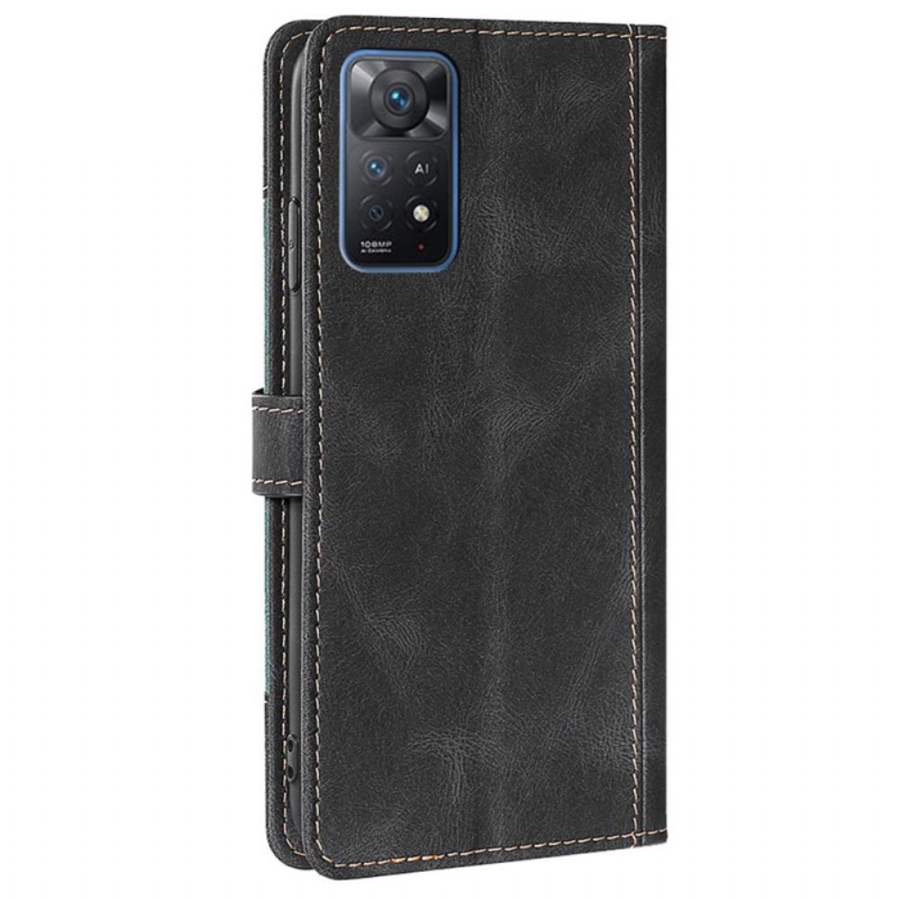 Flip Case voor Xiaomi Redmi Note 11 Pro 4G / 5G Stijlvol Tweekleurig Kunstleer