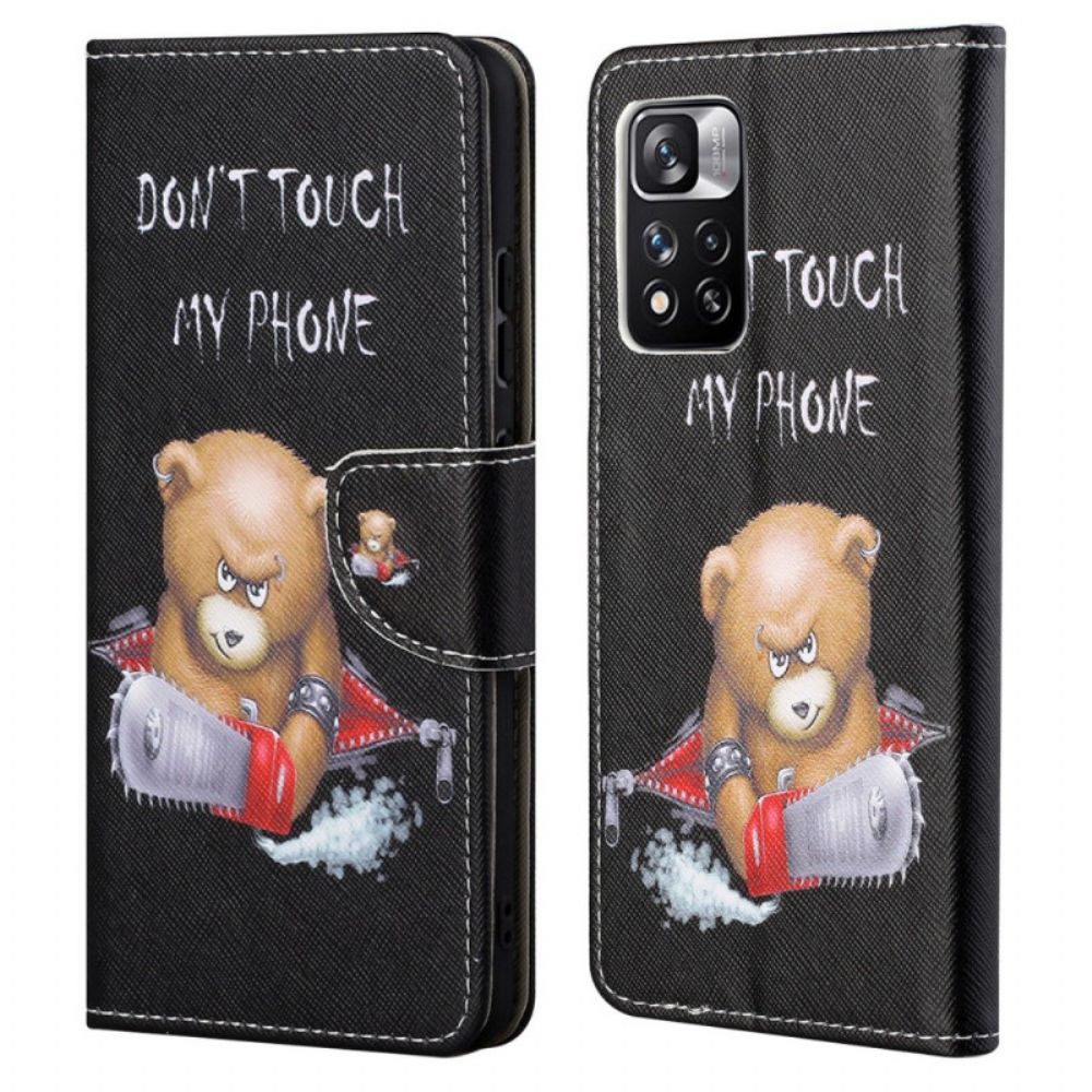 Folio-hoesje voor Xiaomi Redmi Note 11 Pro 4G / 5G Gevaarlijke Beer