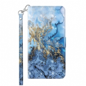 Folio-hoesje voor Xiaomi Redmi Note 11 Pro 4G / 5G Marmeren Design Met Lanyard