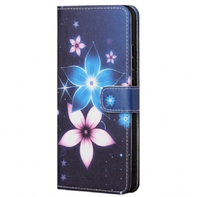 Folio-hoesje voor Xiaomi Redmi Note 11 Pro 4G / 5G Met Ketting Maanband Bloemen