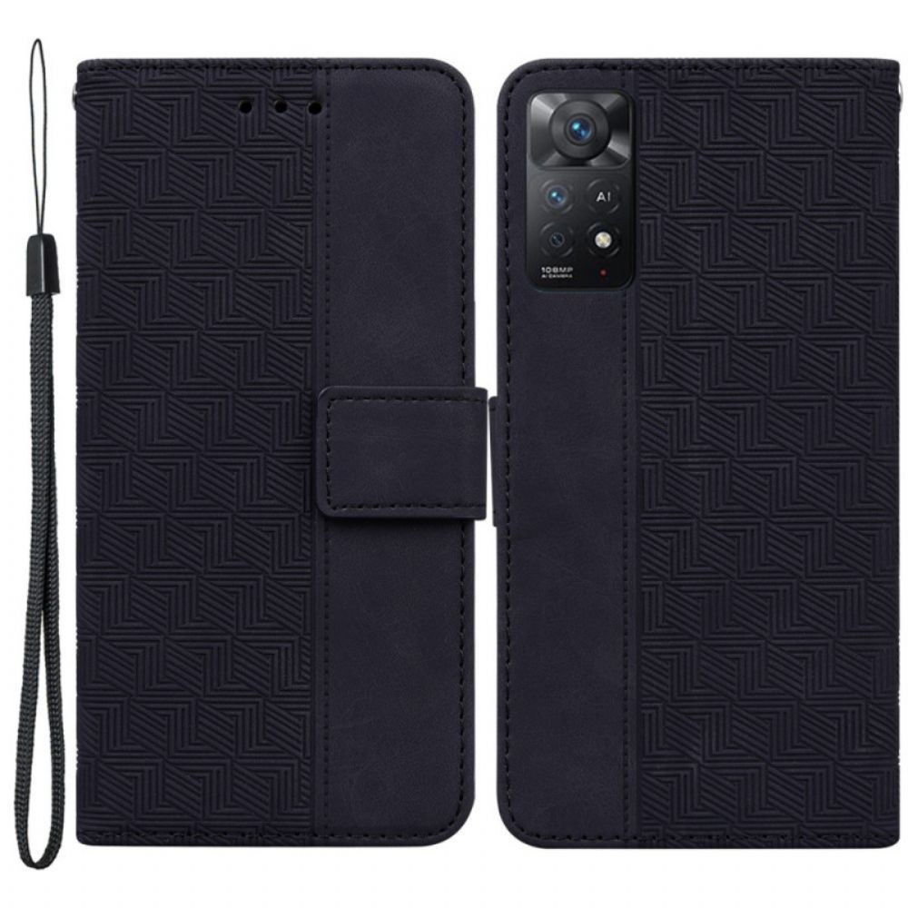 Folio-hoesje voor Xiaomi Redmi Note 11 Pro 4G / 5G Met Ketting Stringpatroon