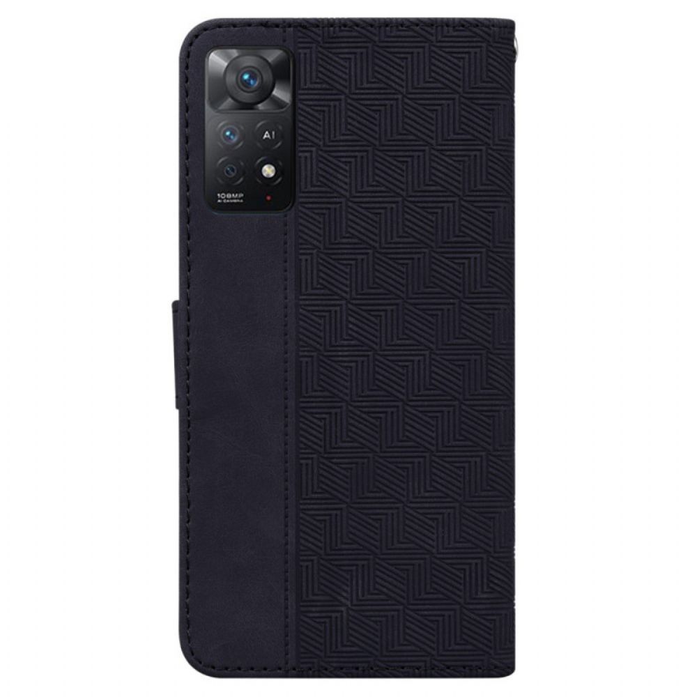 Folio-hoesje voor Xiaomi Redmi Note 11 Pro 4G / 5G Met Ketting Stringpatroon