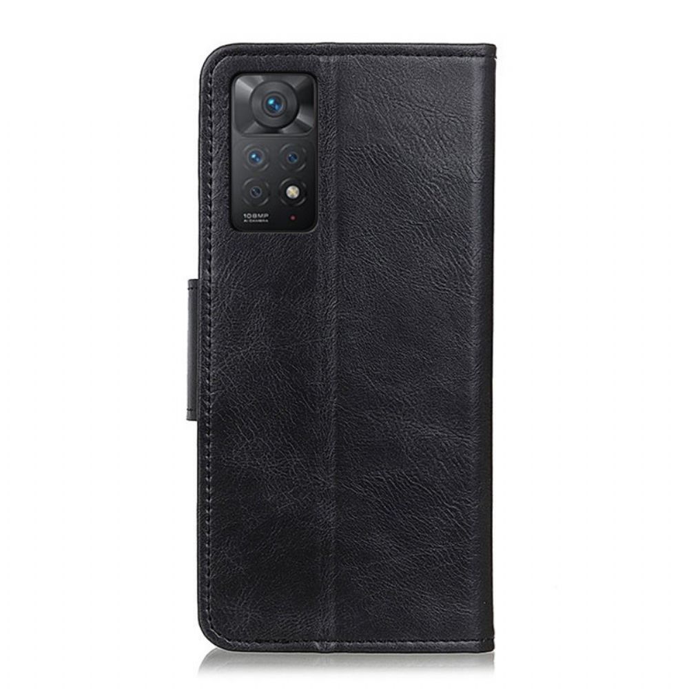 Folio-hoesje voor Xiaomi Redmi Note 11 Pro 4G / 5G Omkeerbare Sluiting Met Leereffect