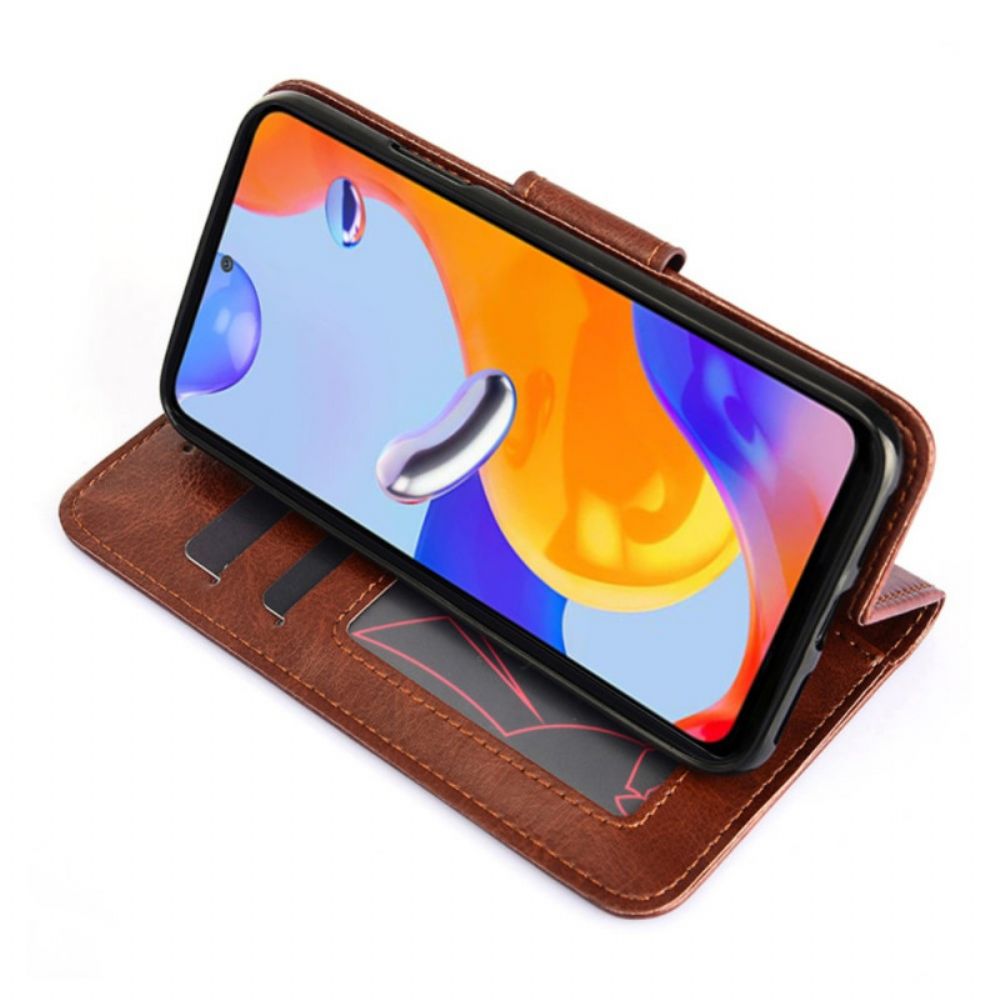 Folio-hoesje voor Xiaomi Redmi Note 11 Pro 4G / 5G Retro Kunstleer