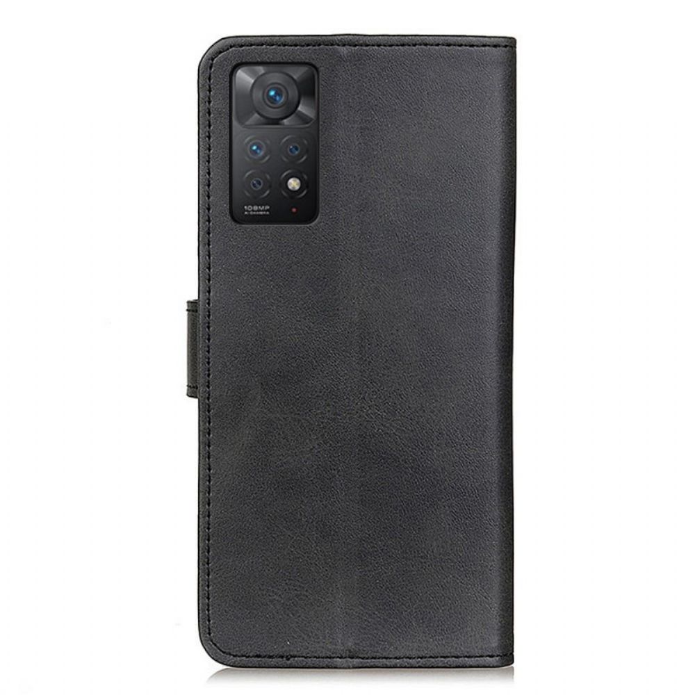 Folio-hoesje voor Xiaomi Redmi Note 11 Pro 4G / 5G Retro Mat Leereffect