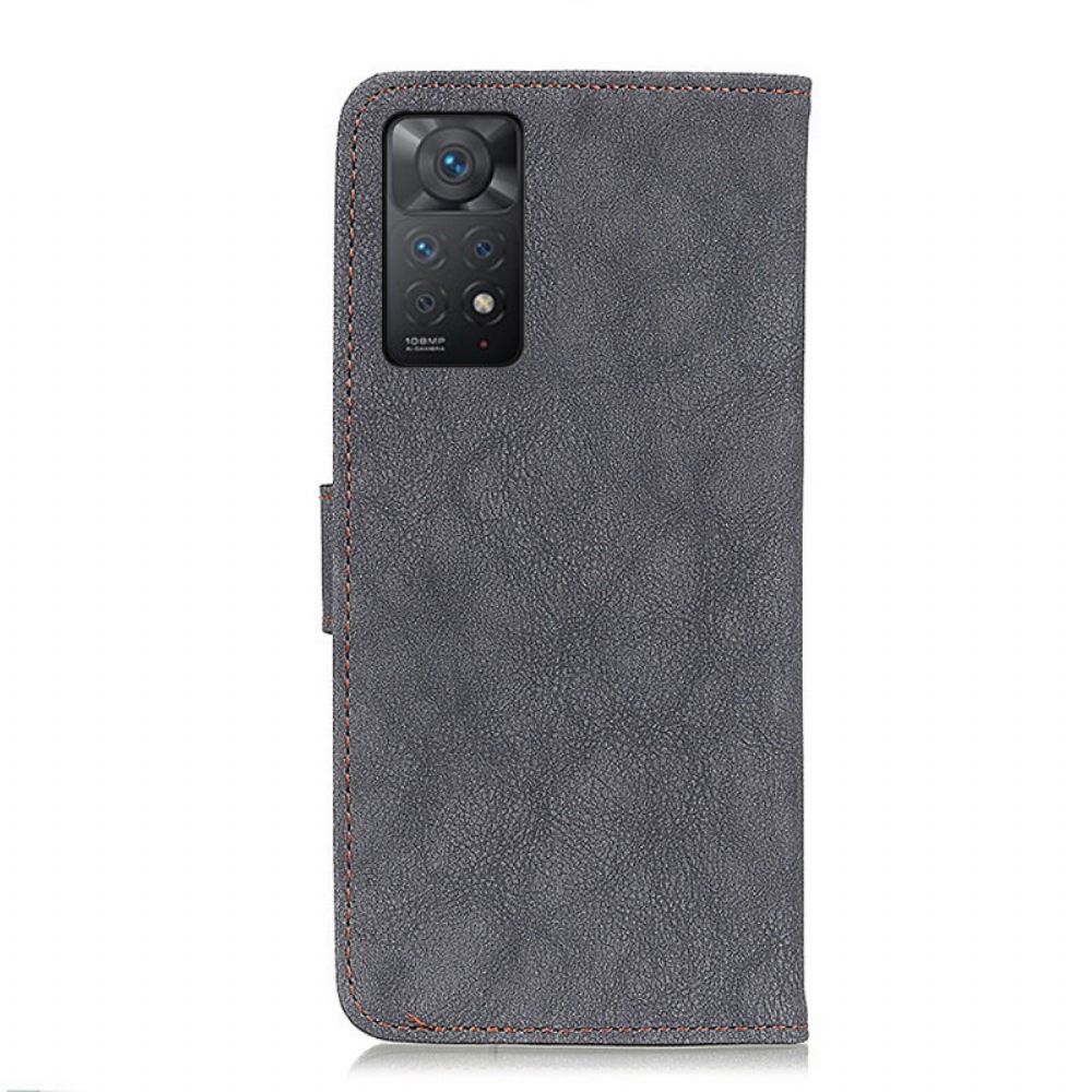 Folio-hoesje voor Xiaomi Redmi Note 11 Pro 4G / 5G Retro Split Kunstleer Khazneh