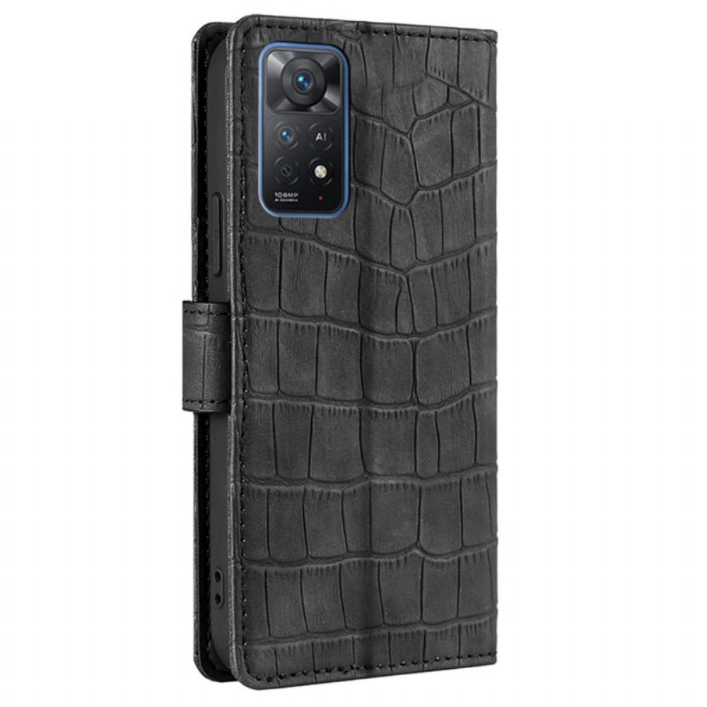 Folio-hoesje voor Xiaomi Redmi Note 11 Pro 4G / 5G Skin-touch Krokodil