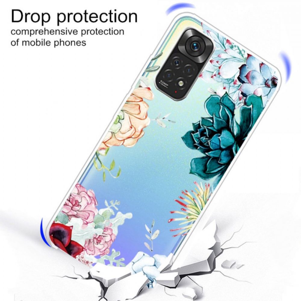 Hoesje voor Xiaomi Redmi Note 11 Pro 4G / 5G Aquarel Bloemen