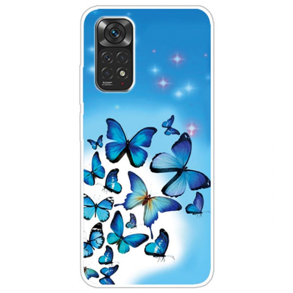 Hoesje voor Xiaomi Redmi Note 11 Pro 4G / 5G Blauwe Vlinders