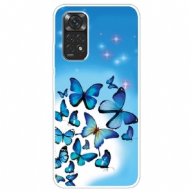 Hoesje voor Xiaomi Redmi Note 11 Pro 4G / 5G Blauwe Vlinders