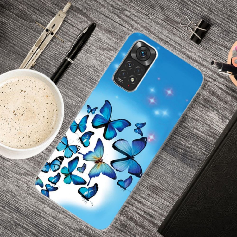 Hoesje voor Xiaomi Redmi Note 11 Pro 4G / 5G Blauwe Vlinders