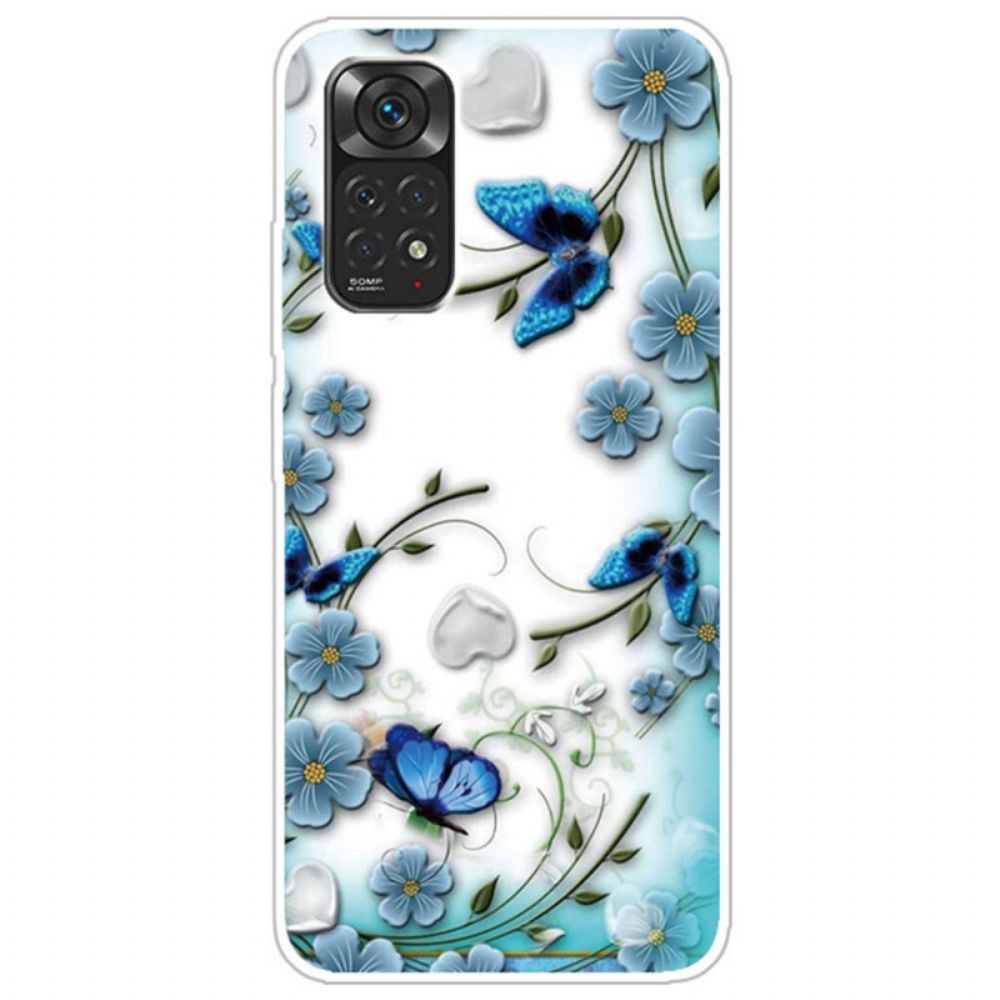 Hoesje voor Xiaomi Redmi Note 11 Pro 4G / 5G Retro Vlinders En Bloemen