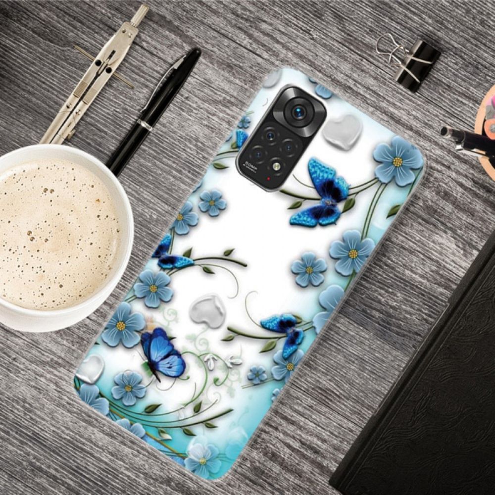 Hoesje voor Xiaomi Redmi Note 11 Pro 4G / 5G Retro Vlinders En Bloemen