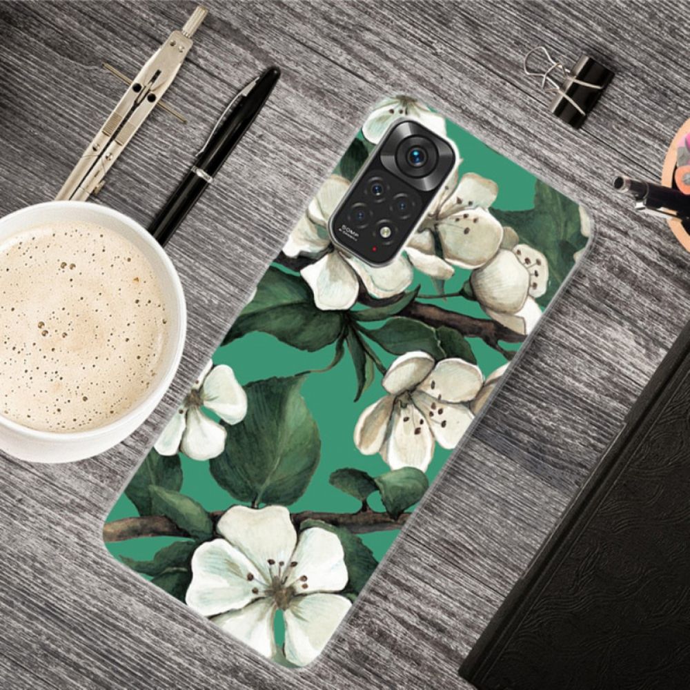 Hoesje voor Xiaomi Redmi Note 11 Pro 4G / 5G Witte Bloemen