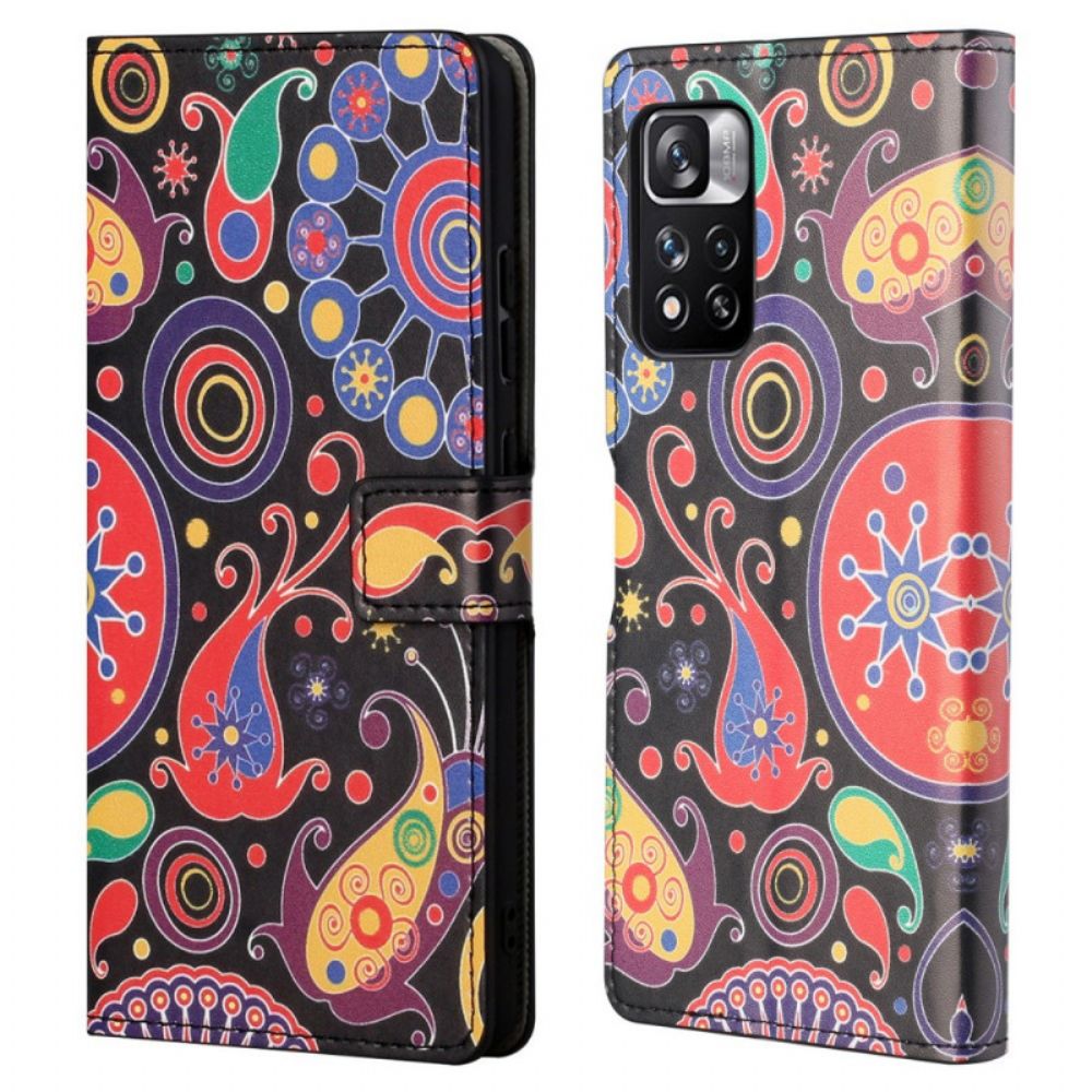 Leren Hoesje voor Xiaomi Redmi Note 11 Pro 4G / 5G Galaxy Tekeningen