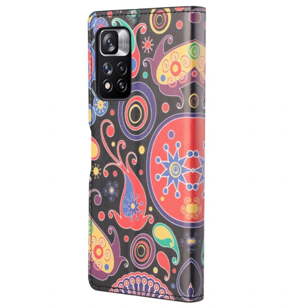 Leren Hoesje voor Xiaomi Redmi Note 11 Pro 4G / 5G Galaxy Tekeningen