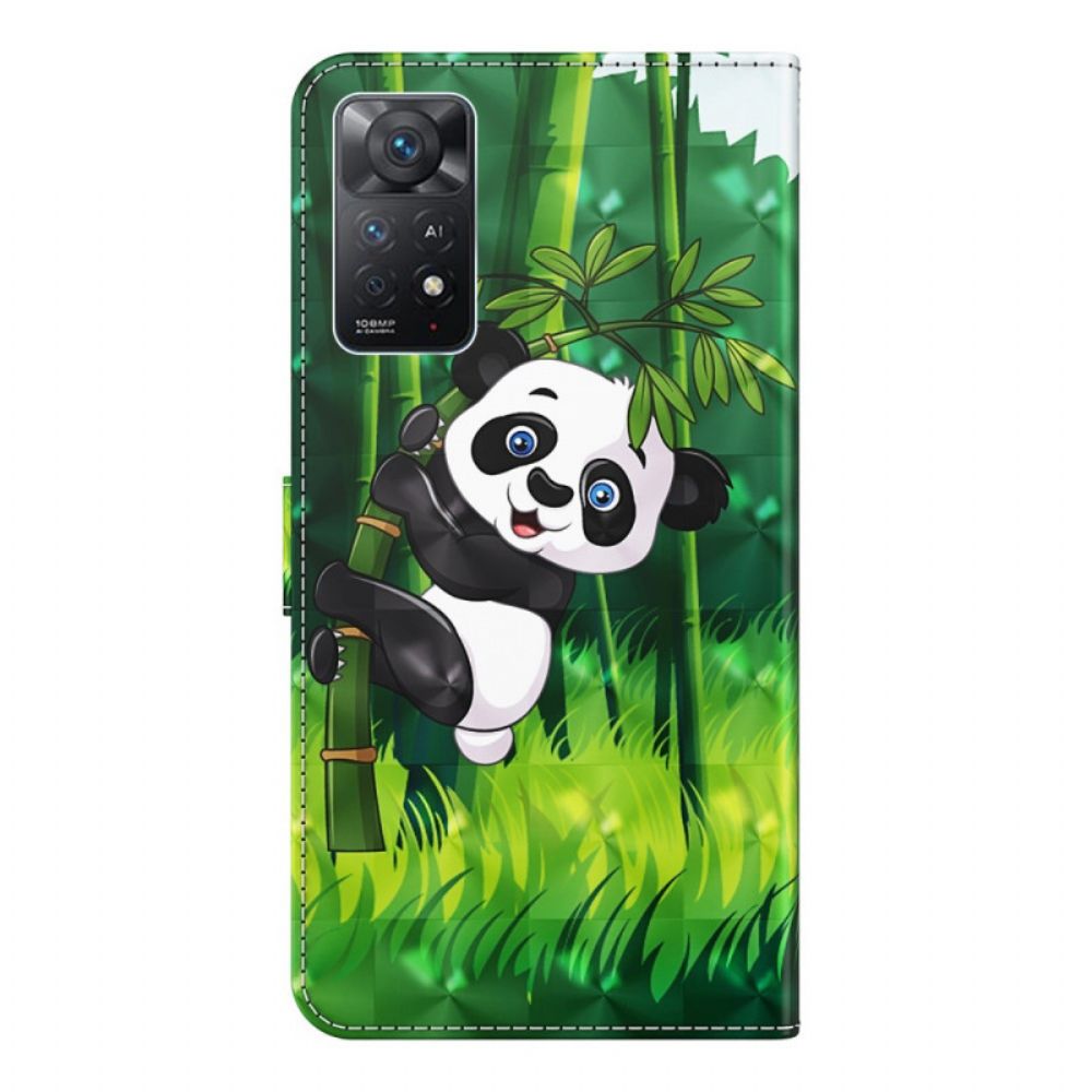 Leren Hoesje voor Xiaomi Redmi Note 11 Pro 4G / 5G Panda En Bamboe