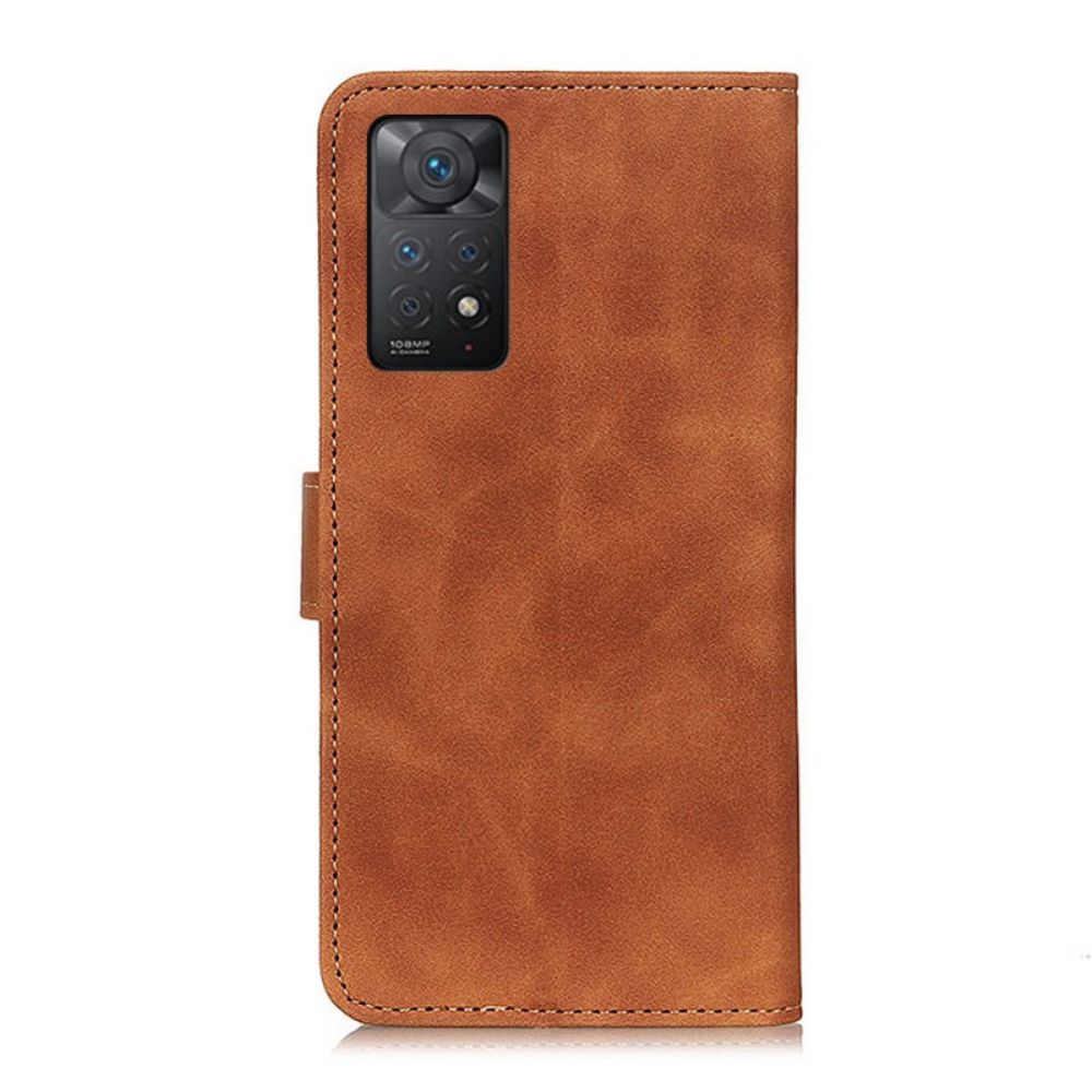 Leren Hoesje voor Xiaomi Redmi Note 11 Pro 4G / 5G Vintage Leereffect Khazneh