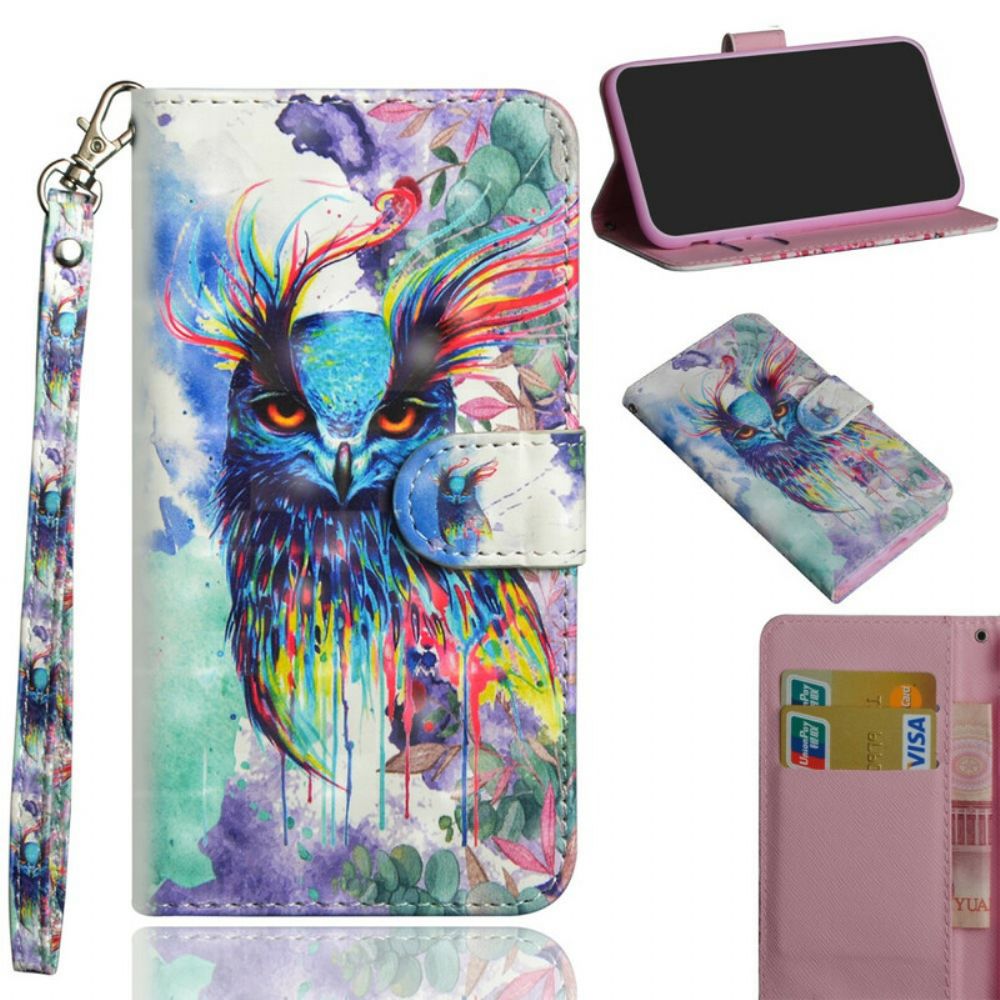 Folio-hoesje voor Oppo Find X2 Lite Aquarel Vogel