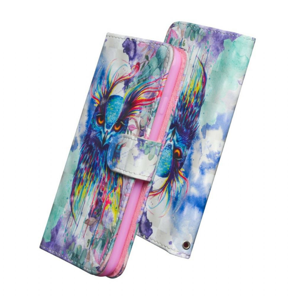 Folio-hoesje voor Oppo Find X2 Lite Aquarel Vogel