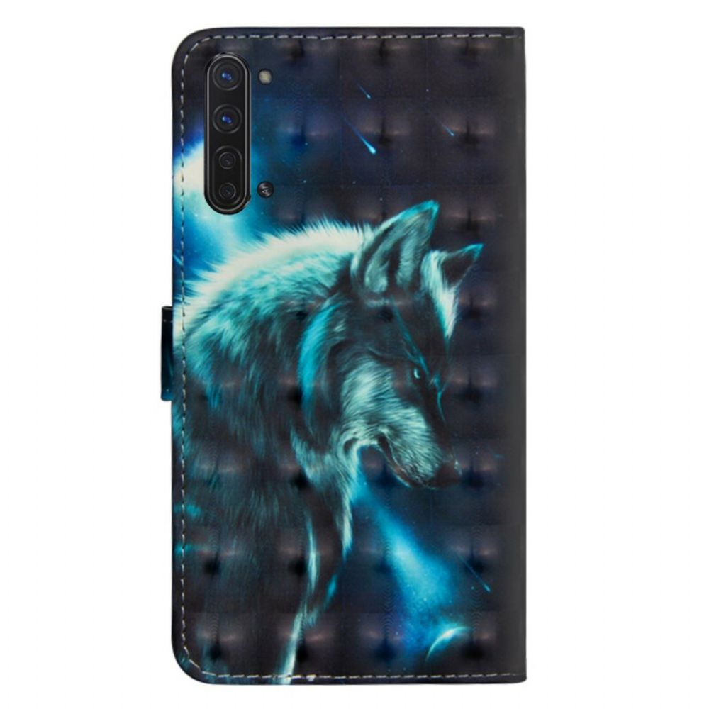 Folio-hoesje voor Oppo Find X2 Lite Majestueuze Wolf