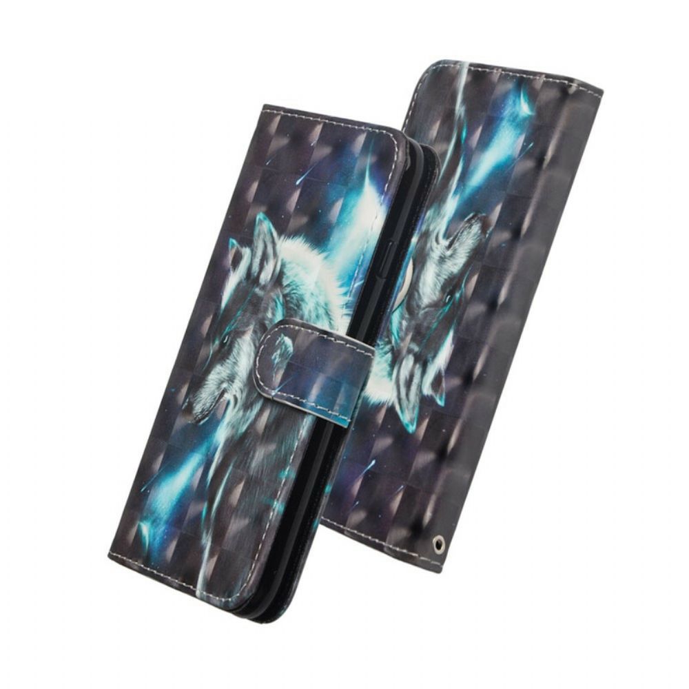 Folio-hoesje voor Oppo Find X2 Lite Majestueuze Wolf