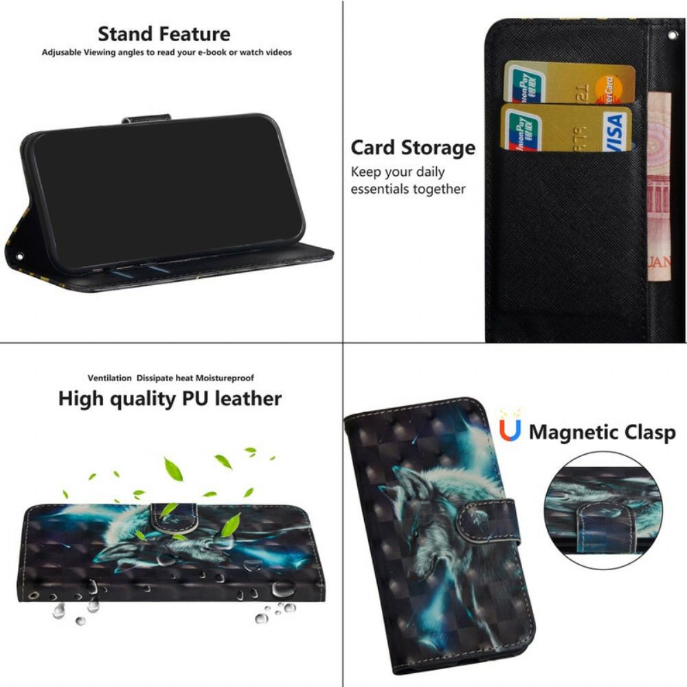 Folio-hoesje voor Oppo Find X2 Lite Majestueuze Wolf