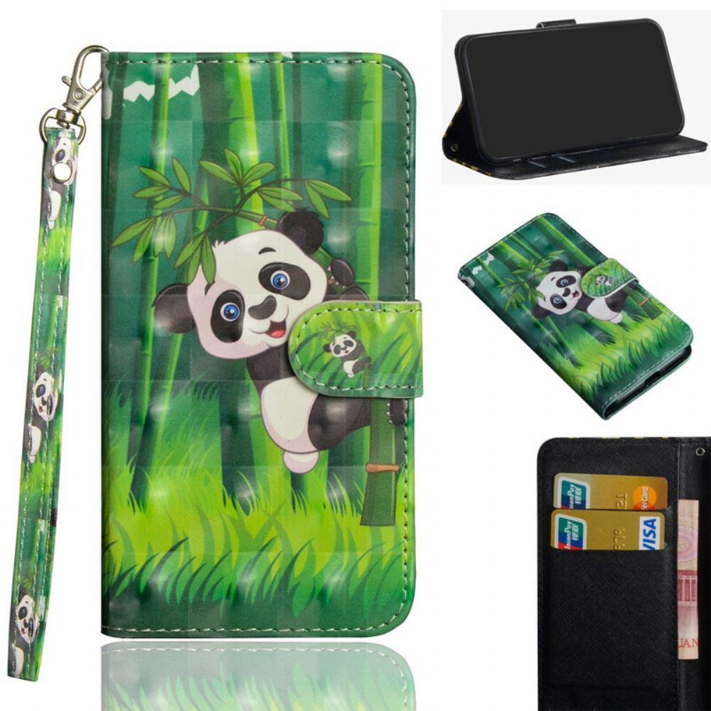 Folio-hoesje voor Oppo Find X2 Lite Panda En Bamboe