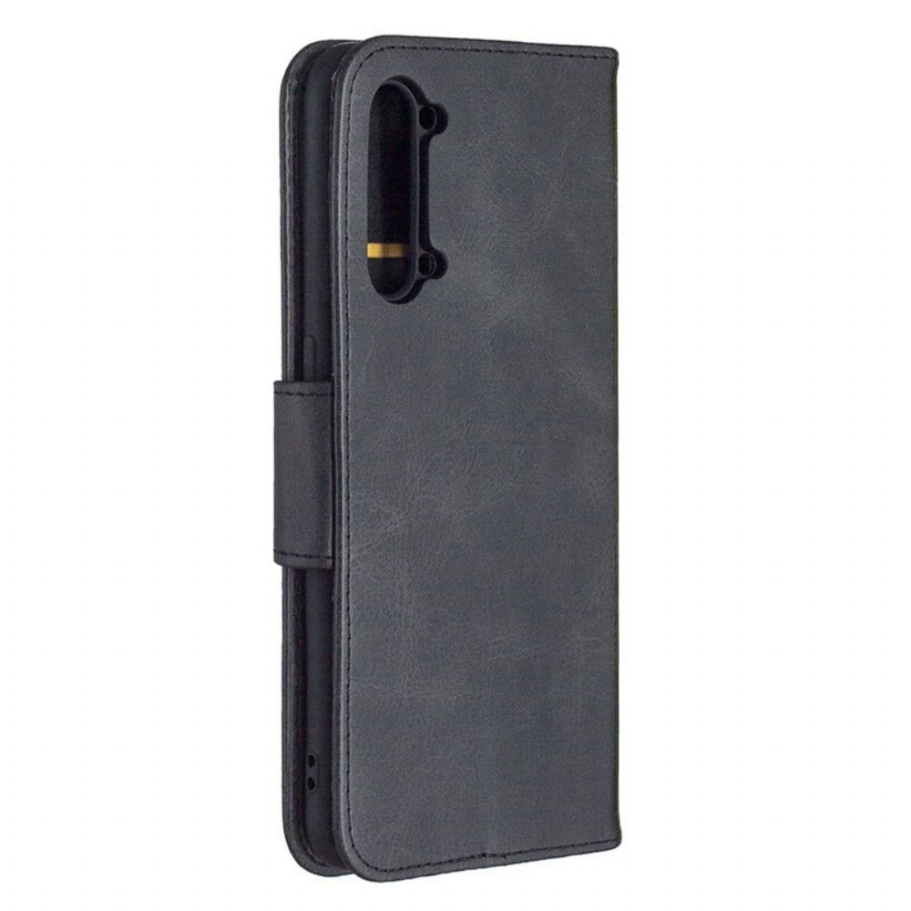 Leren Hoesje voor Oppo Find X2 Lite Folio-hoesje Gladde Schuine Klep