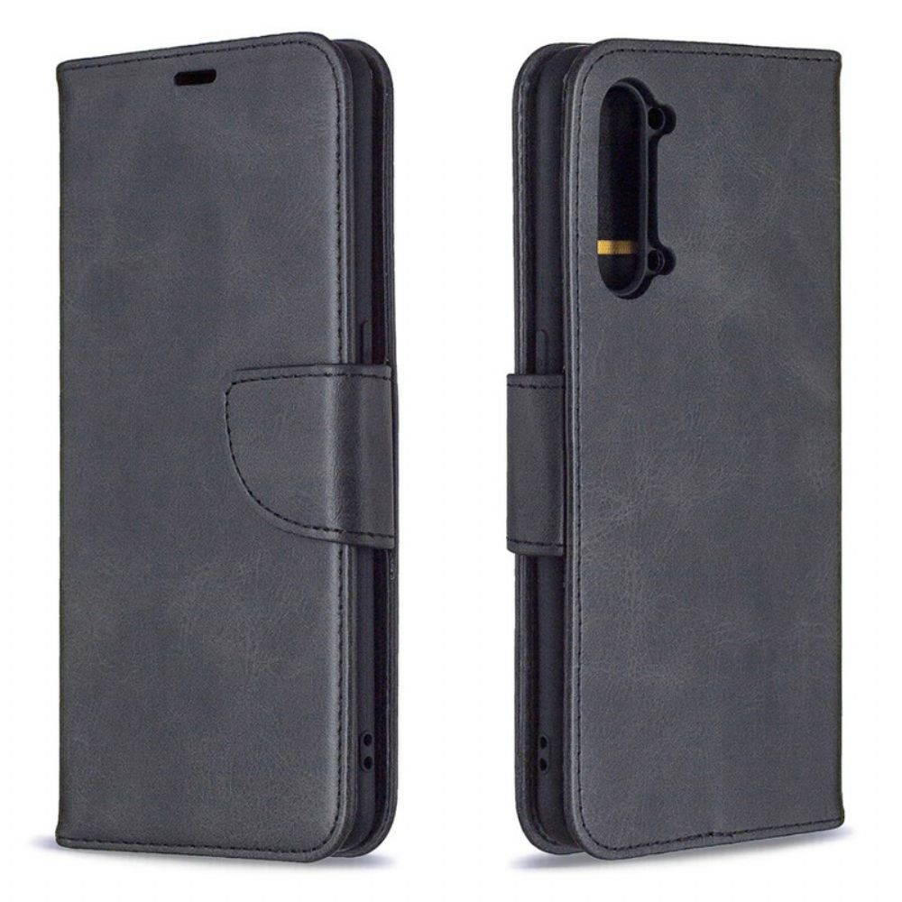 Leren Hoesje voor Oppo Find X2 Lite Folio-hoesje Gladde Schuine Klep