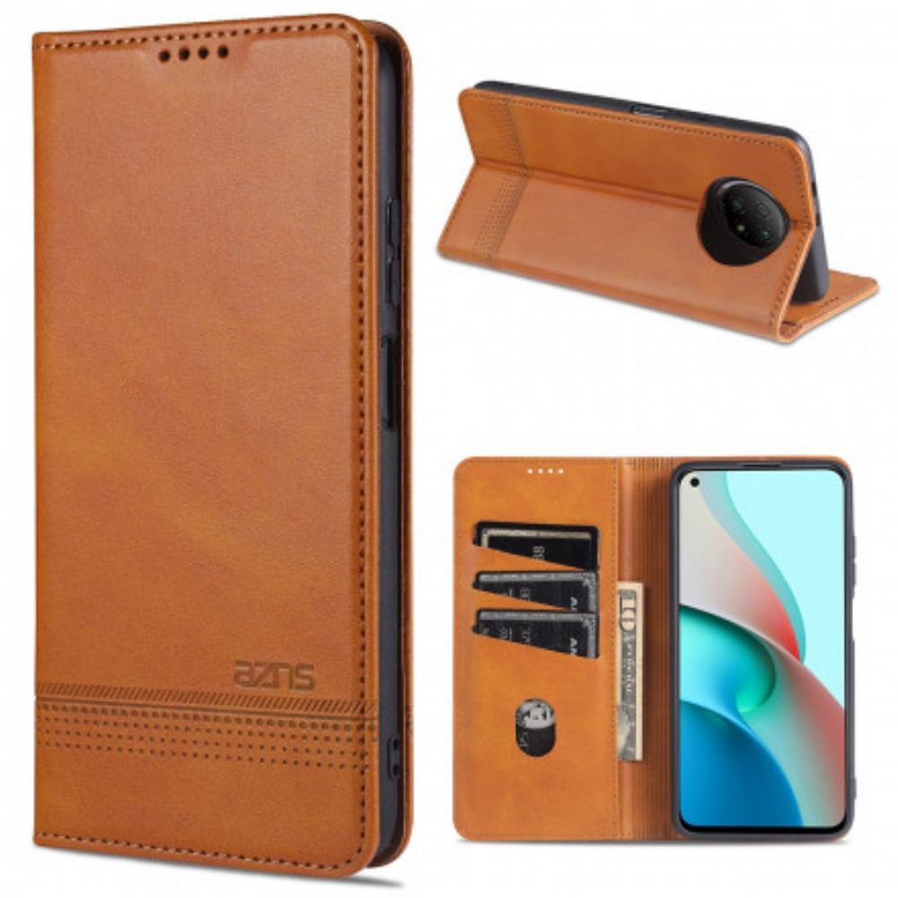 Bescherming Hoesje voor Xiaomi Redmi Note 9 5G / 9T 5G Folio-hoesje Azns Lederen Stijl