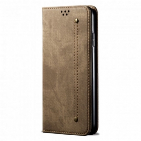 Bescherming Hoesje voor Xiaomi Redmi Note 9 5G / 9T 5G Folio-hoesje Denim Stof