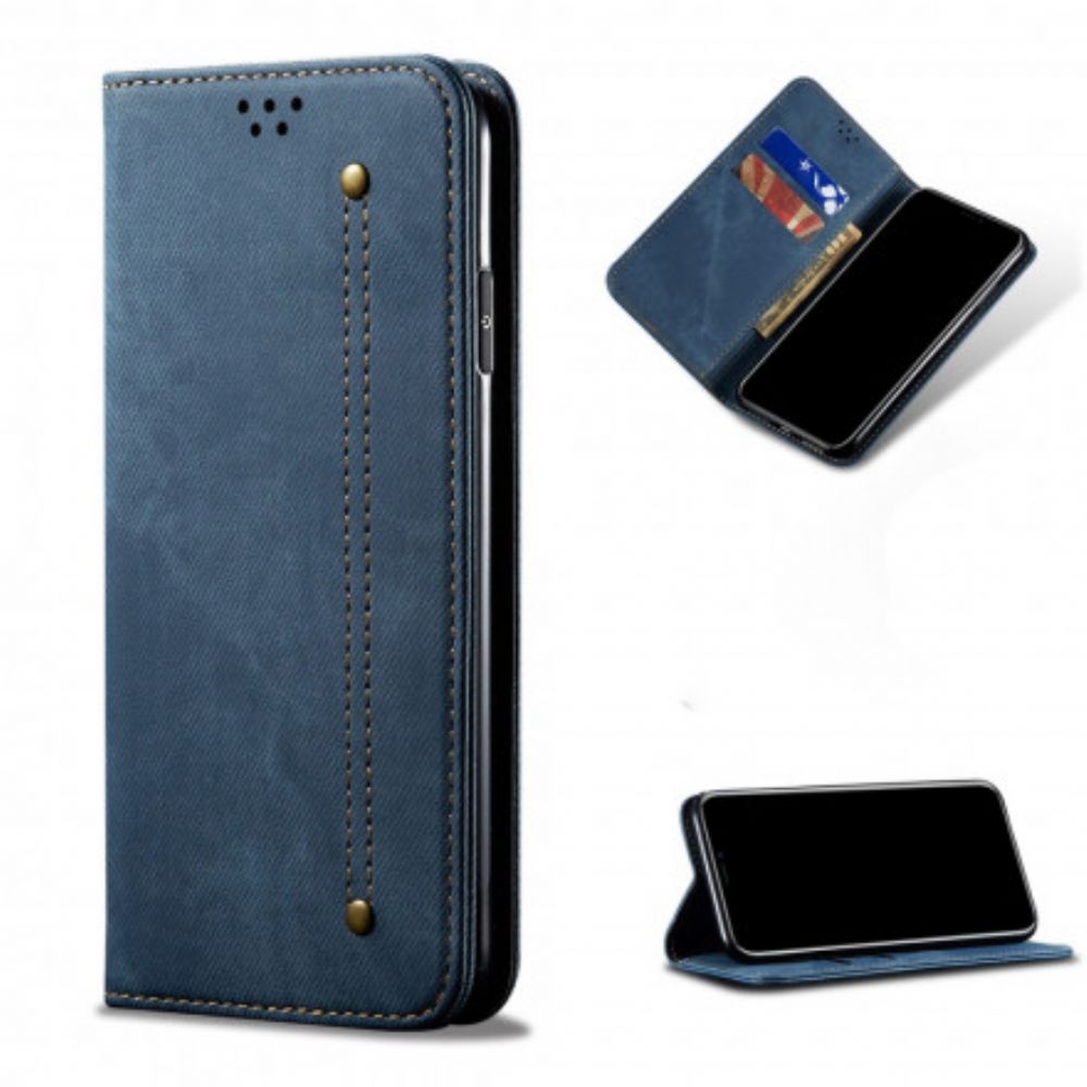 Bescherming Hoesje voor Xiaomi Redmi Note 9 5G / 9T 5G Folio-hoesje Denim Stof