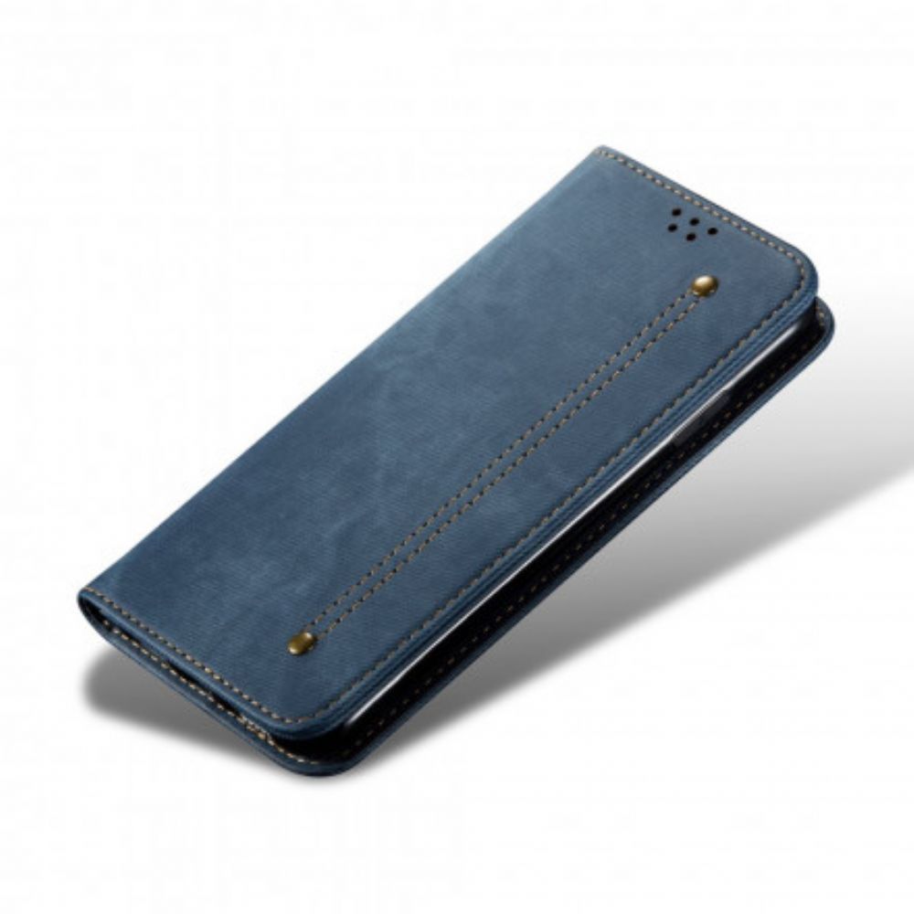 Bescherming Hoesje voor Xiaomi Redmi Note 9 5G / 9T 5G Folio-hoesje Denim Stof