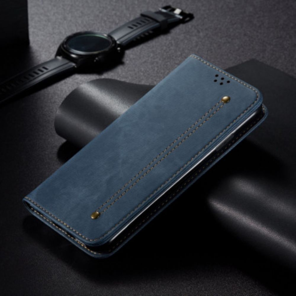 Bescherming Hoesje voor Xiaomi Redmi Note 9 5G / 9T 5G Folio-hoesje Denim Stof