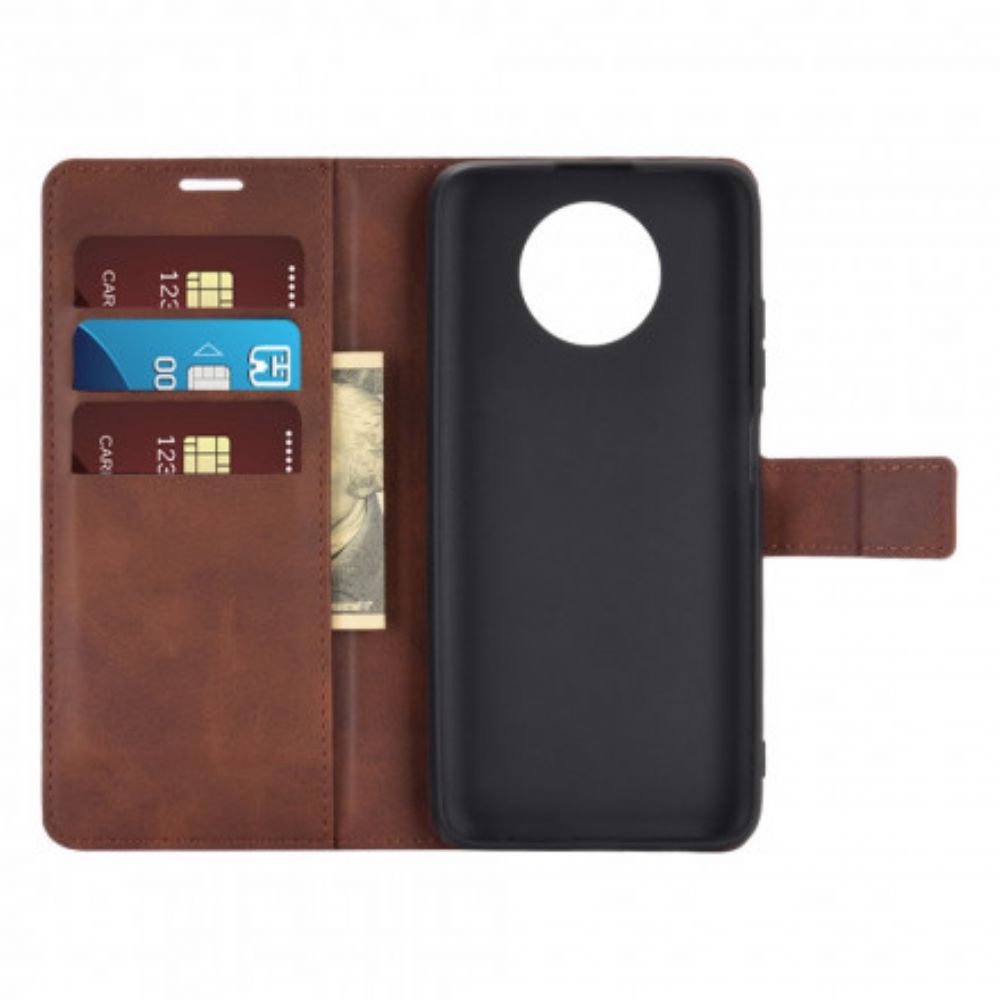 Folio-hoesje voor Xiaomi Redmi Note 9 5G / 9T 5G Slim Extreem Leereffect