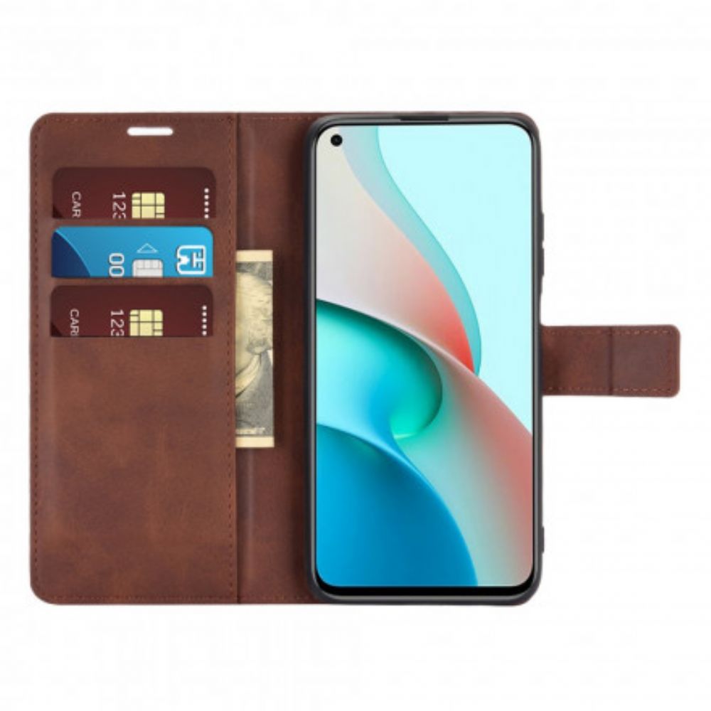 Folio-hoesje voor Xiaomi Redmi Note 9 5G / 9T 5G Slim Extreem Leereffect