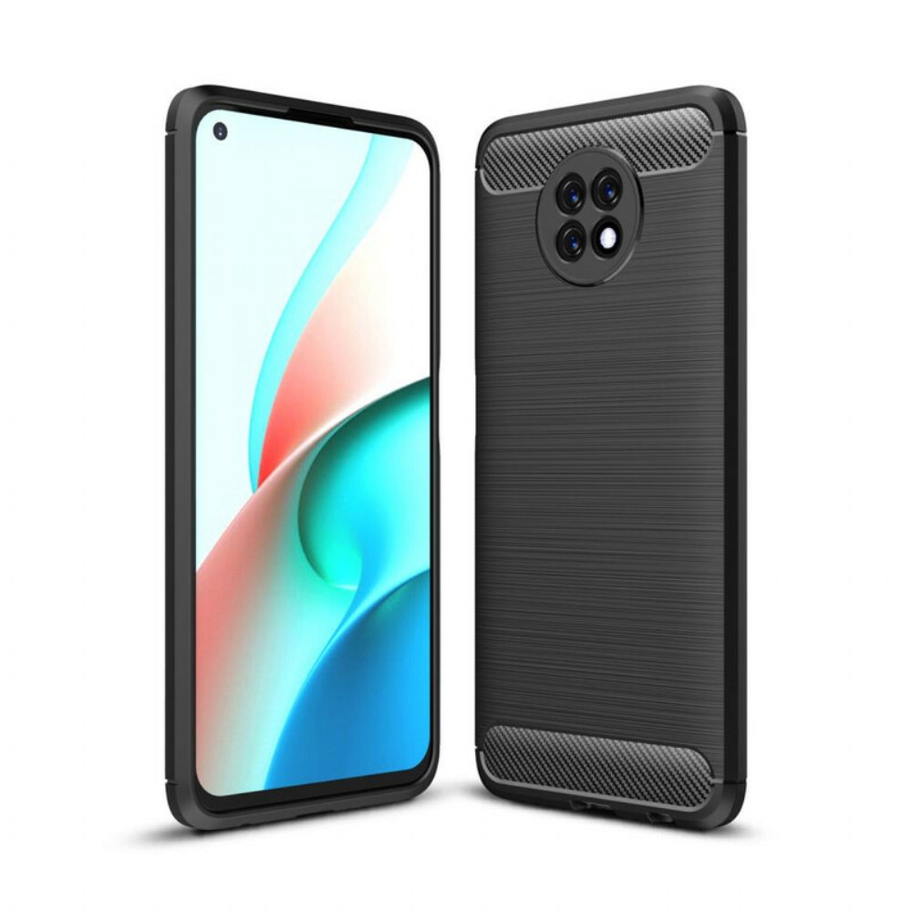 Telefoonhoesje voor Xiaomi Redmi Note 9 5G / 9T 5G Geborstelde Koolstofvezel